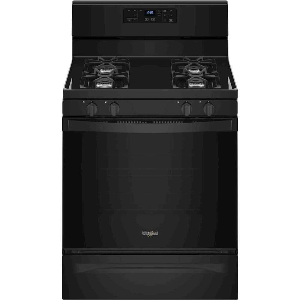 Whirlpool - 5.0 Cu. Ft. Self-Cleaning Freestanding Gas Range - Black - Front_Zoom
