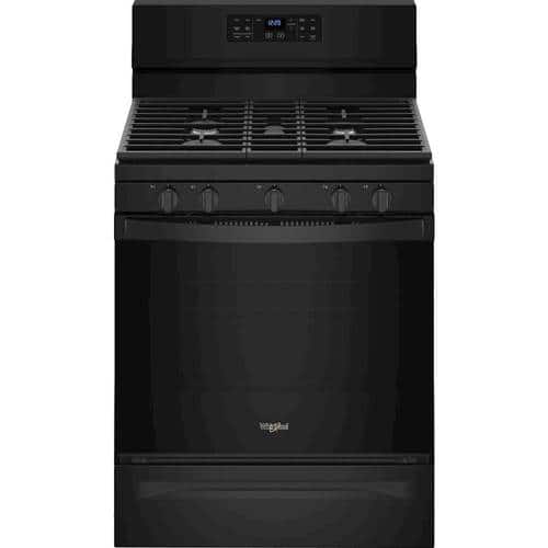Whirlpool - 5.0 Cu. Ft. Self-Cleaning Freestanding Gas Convection Range - Black - Front_Standard