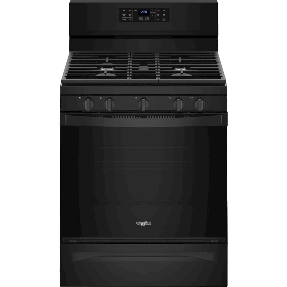 Whirlpool - 5.0 Cu. Ft. Self-Cleaning Freestanding Gas Convection Range - Black - Front_Zoom