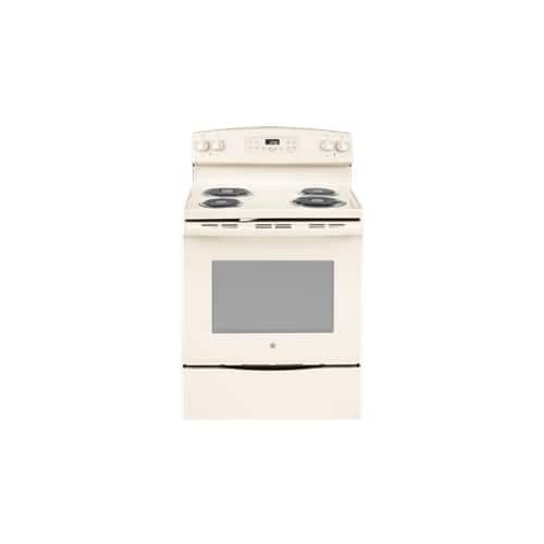 GE - 5.3 Cu. Ft. Self-Cleaning Freestanding Electric Range - Bisque - Front_Standard