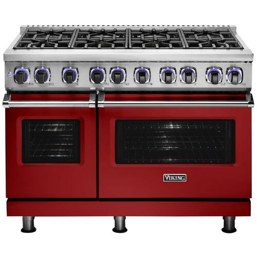 Viking - Freestanding Double Oven Gas Range - Apple Red - Front_Standard