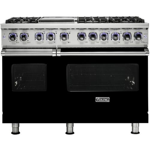 Viking - Freestanding Double Oven Gas Range - Black - Front_Standard