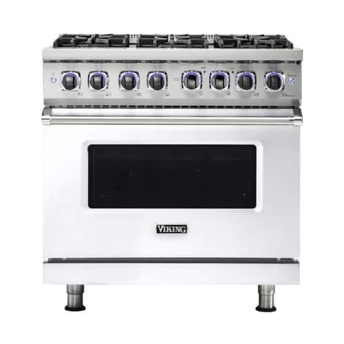 Viking - 5.1 Cu. Ft. Freestanding Gas Convection Range - White - Front_Standard