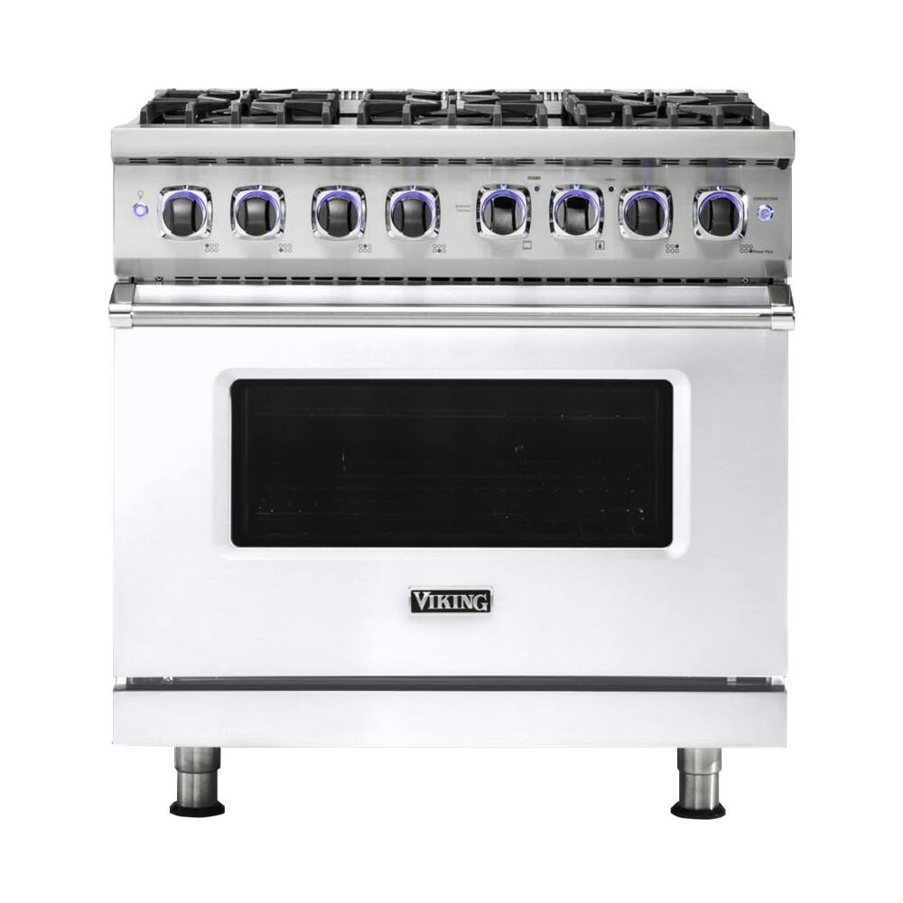 Viking - 5.1 Cu. Ft. Freestanding Gas Convection Range - White - Front_Zoom