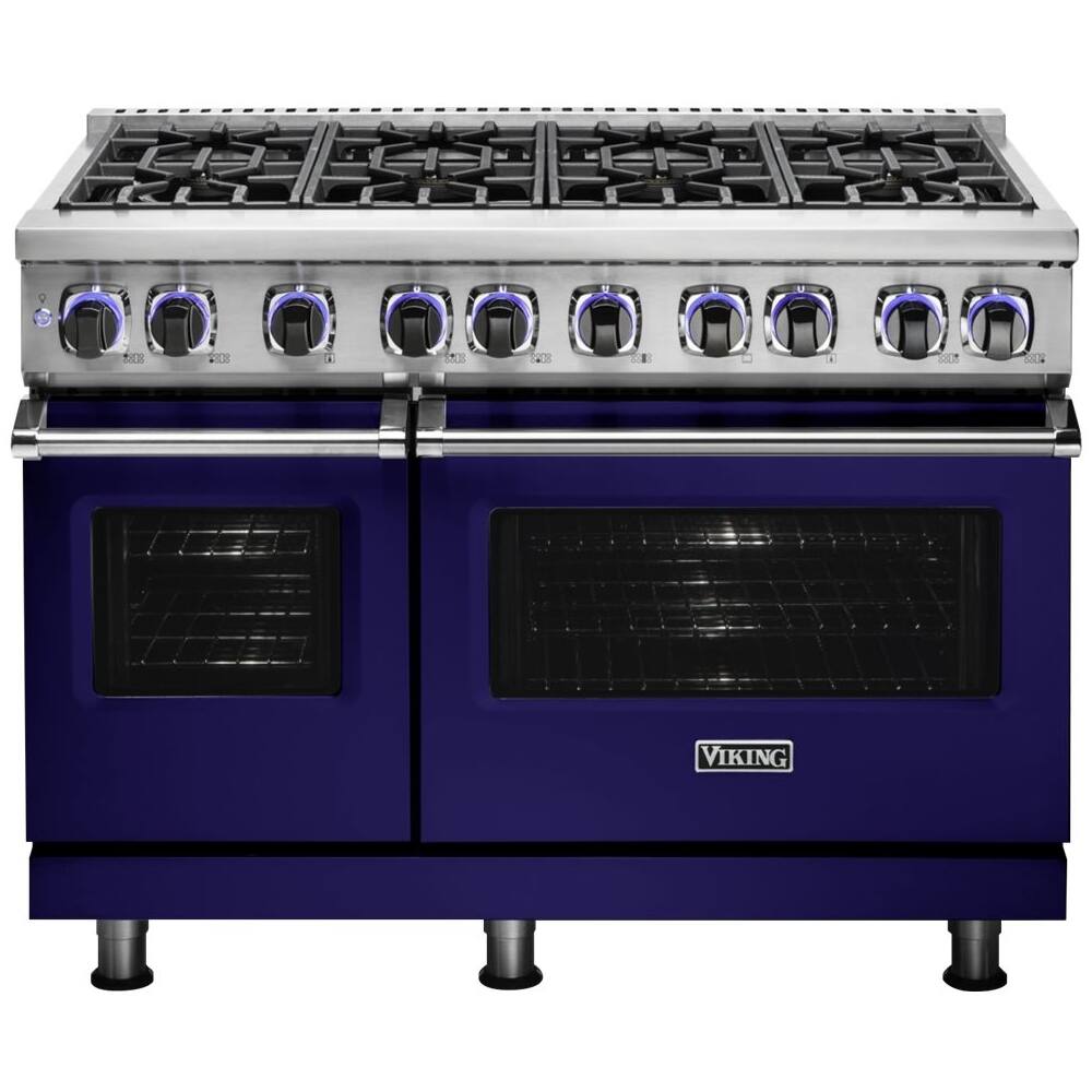 Viking - Freestanding Double Oven Gas Range - Cobalt Blue - Front_Zoom