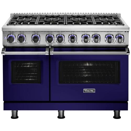 Viking - Freestanding Double Oven Gas Range - Cobalt Blue - Front_Standard