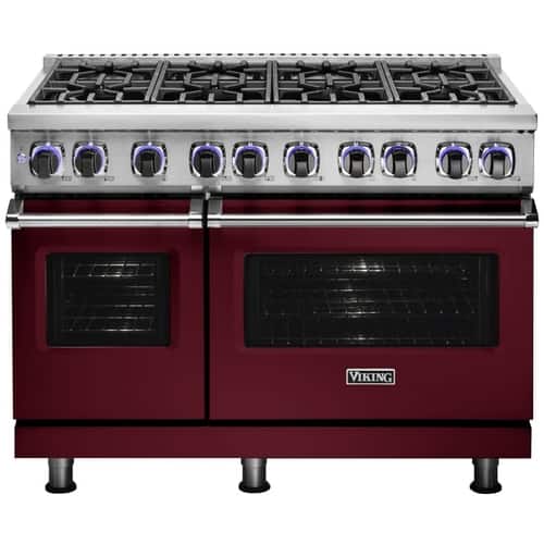 Viking - Freestanding Double Oven Gas Range - Burgundy - Front_Standard