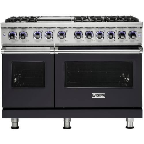 Viking - Freestanding Double Oven Gas Range - Graphite Gray - Front_Standard