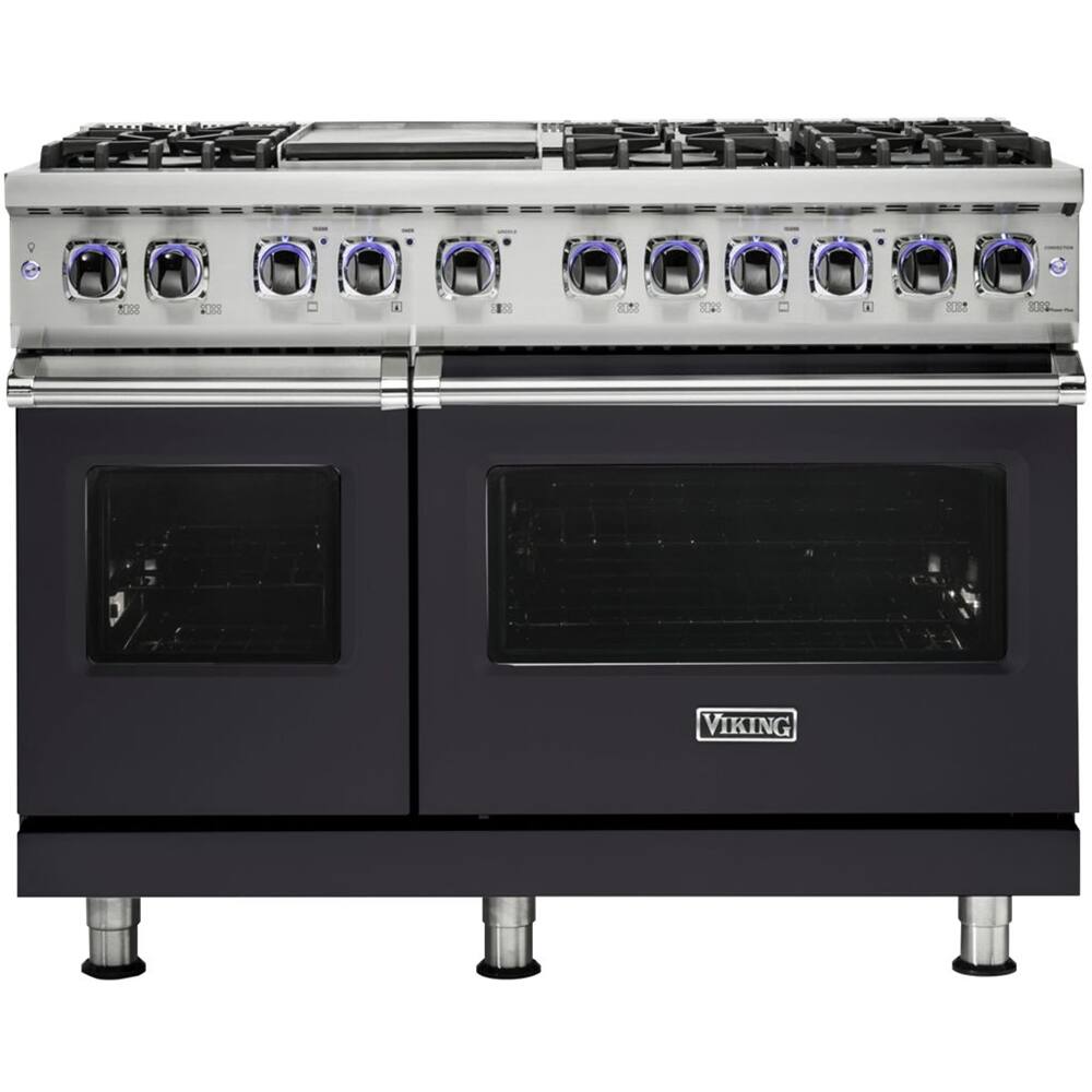 Viking - Freestanding Double Oven Gas Range - Graphite Gray - Front_Zoom