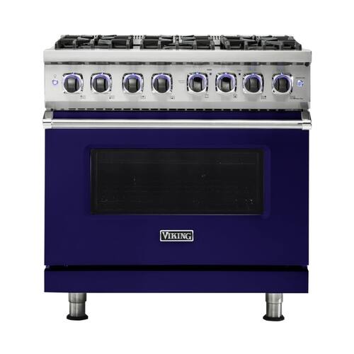 Viking - 5.1 Cu. Ft. Freestanding Gas Convection Range - Cobalt Blue - Front_Standard