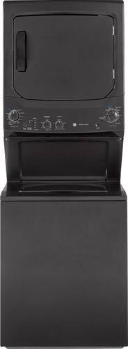 GE - Unitized Spacemaker 3.8 Cu. Ft. 11-Cycle Washer and 5.9 Cu. Ft. 4-Cycle Gas Dryer Combo - Diamond Gray - Front_Standard