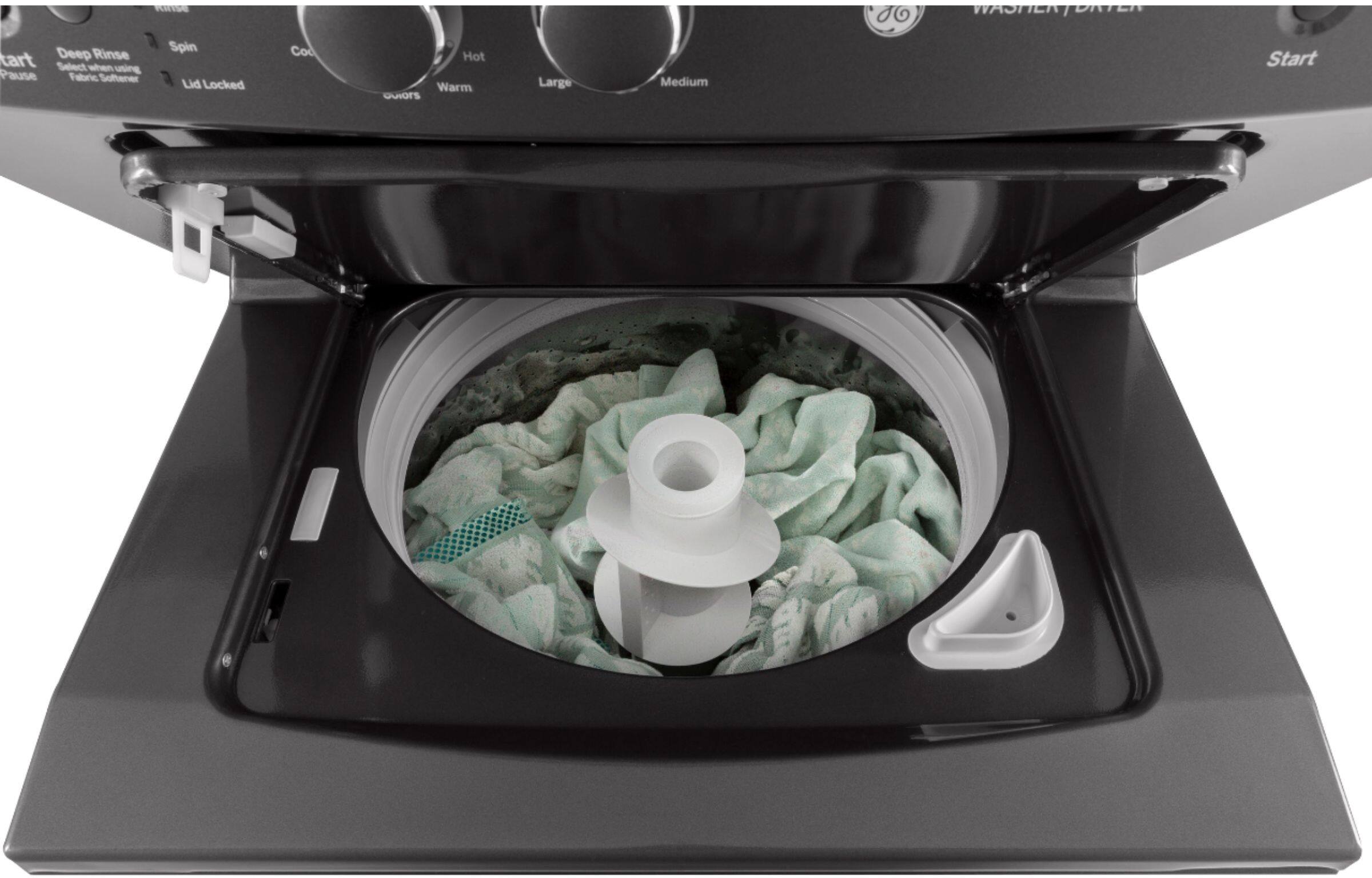 GE - Unitized Spacemaker 3.8 Cu. Ft. 11-Cycle Washer and 5.9 Cu. Ft. 4-Cycle Gas Dryer Combo - Diamond Gray - Alt_View_Standard_13