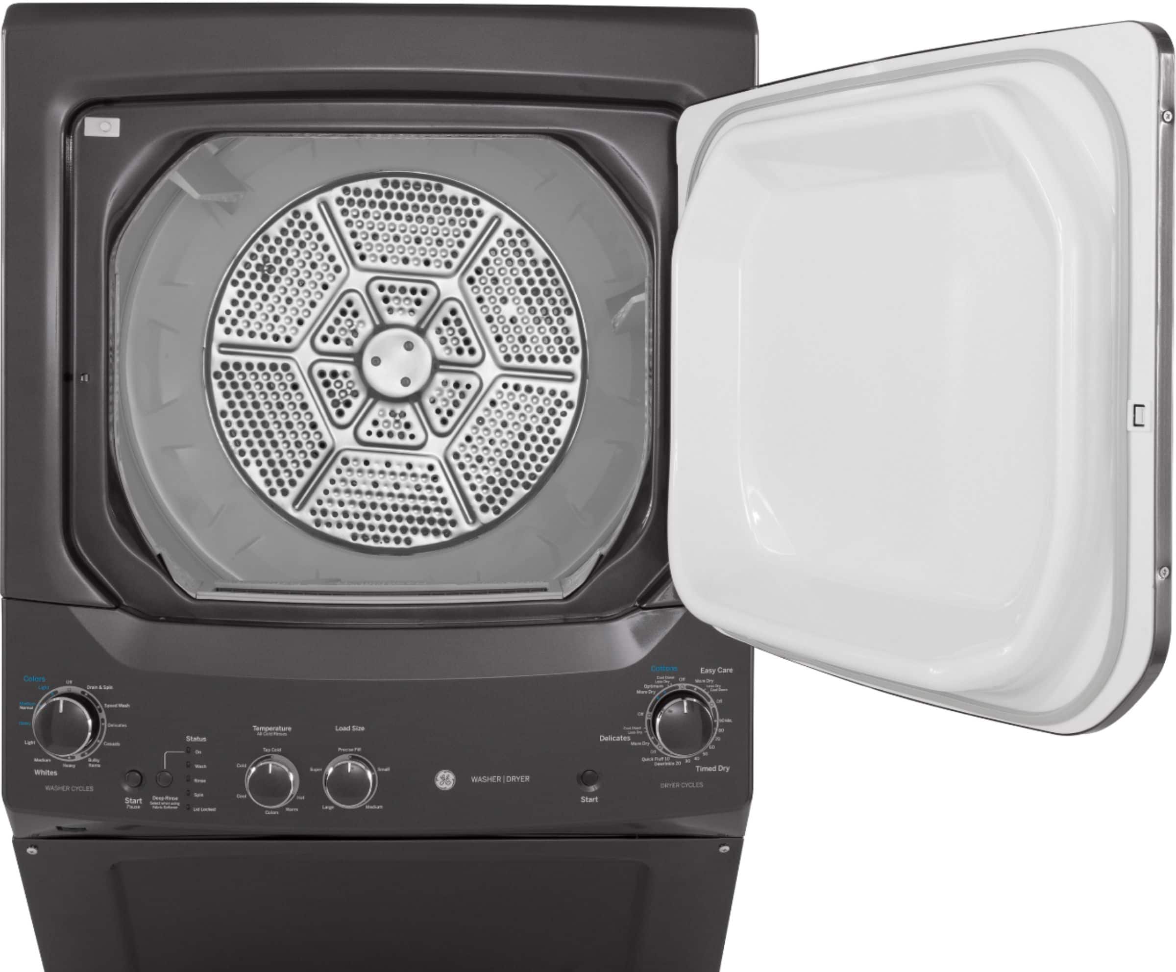 GE - Unitized Spacemaker 3.8 Cu. Ft. 11-Cycle Washer and 5.9 Cu. Ft. 4-Cycle Gas Dryer Combo - Diamond Gray - Alt_View_Standard_14