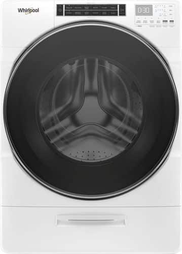 Whirlpool - 5.0 Cu. Ft. 37-Cycle High-Efficiency Front-Loading Washer with Steam - White - Front_Standard