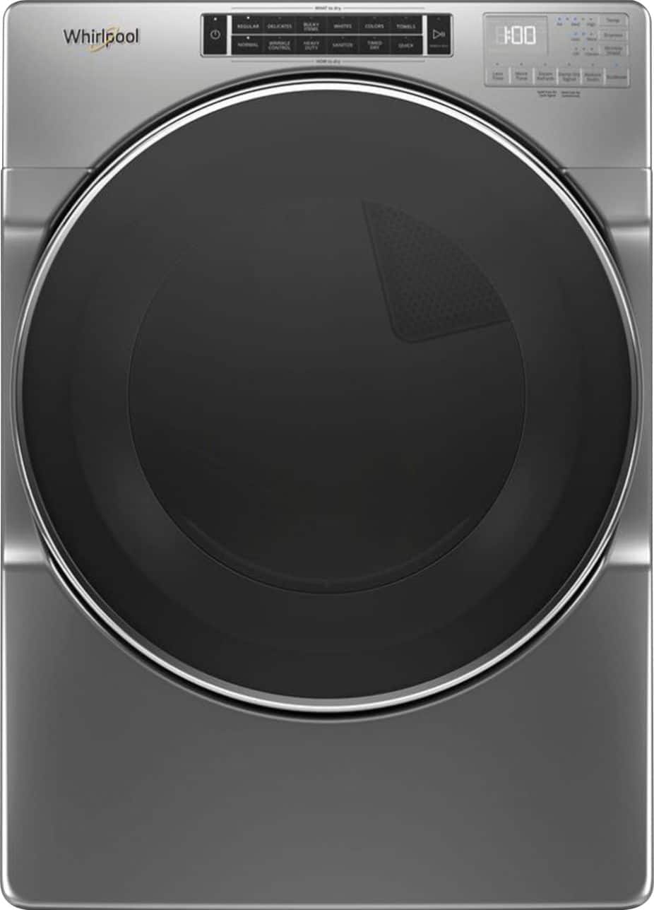 Whirlpool - 7.4 Cu. Ft. Gas Dryer with Steam - Chrome Shadow - Front_Zoom