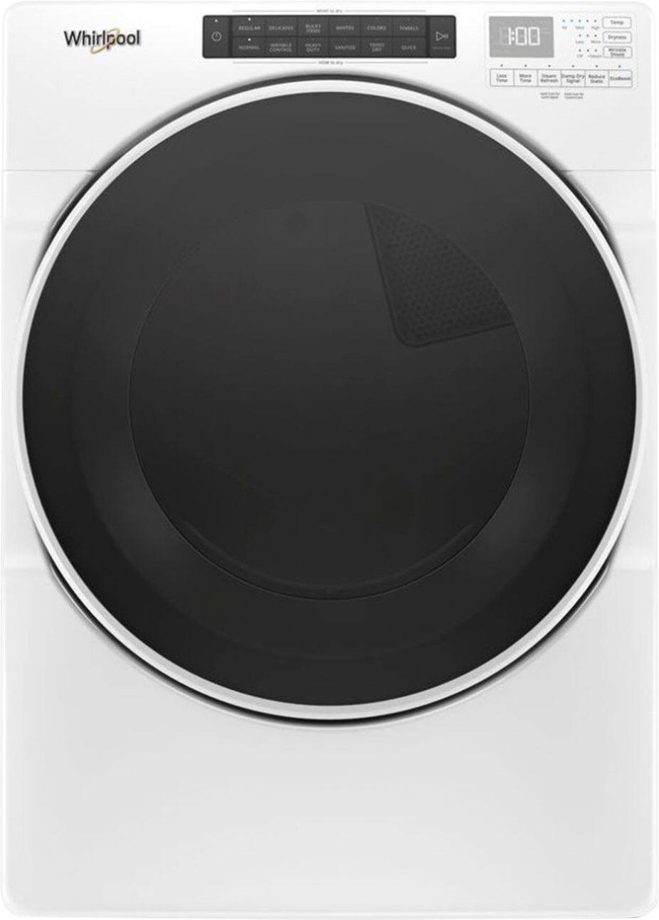 Whirlpool - 7.4 Cu. Ft. 37-Cycle High-Efficiency Electric Dryer with Steam - White - Front_Zoom
