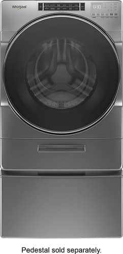 Whirlpool - 5.0 Cu. Ft. 37-Cycle High-Efficiency Front-Loading Washer with Steam - Chrome Shadow - Front_Standard