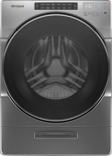 Whirlpool - Whirlpool - 4.5 Cu. Ft. 37-Cycle High-Efficiency Front-Loading Washer with Steam and Load & Go™ XL Dispenser - Chrome Shadow - Front_Standard