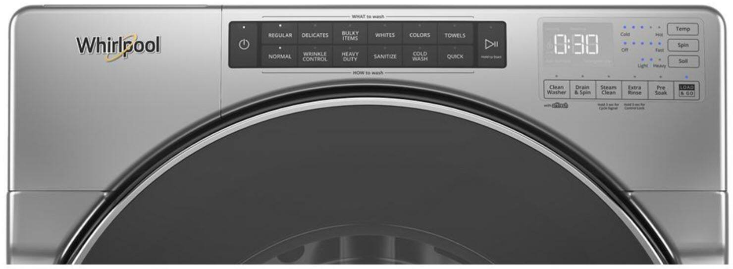 Whirlpool - Whirlpool - 4.5 Cu. Ft. 37-Cycle High-Efficiency Front-Loading Washer with Steam and Load & Go™ XL Dispenser - Chrome Shadow - Alt_View_Standard_2