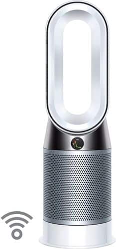 Dyson - HP04 Pure Hot + Cool 400 Sq. Ft. Smart Tower Air Purifier, Heater and Fan - White/Silver