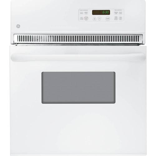 GE - 24" Built-In Single Electric Wall Oven - White On White - Front_Standard