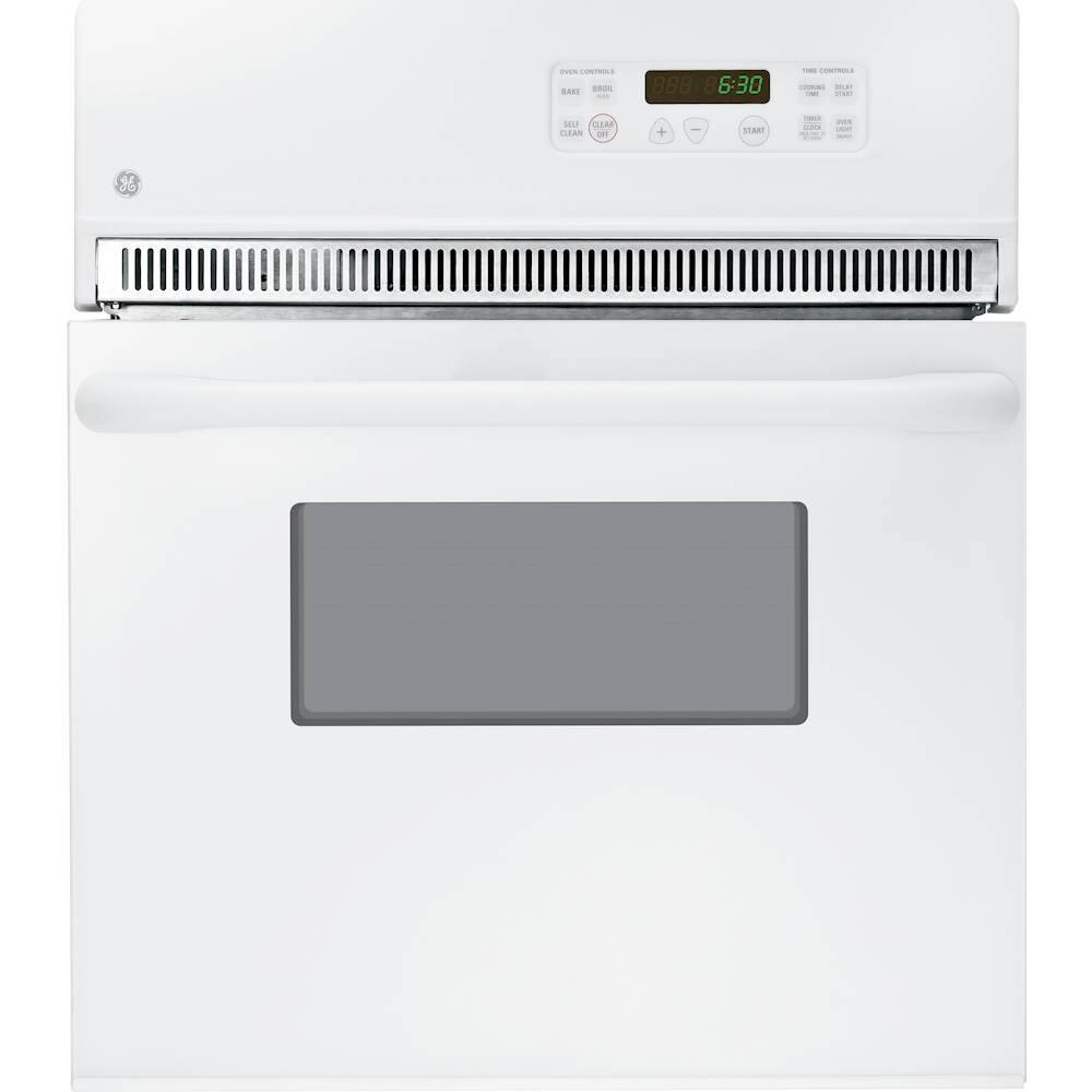 GE - 24" Built-In Single Electric Wall Oven - White On White - Front_Zoom