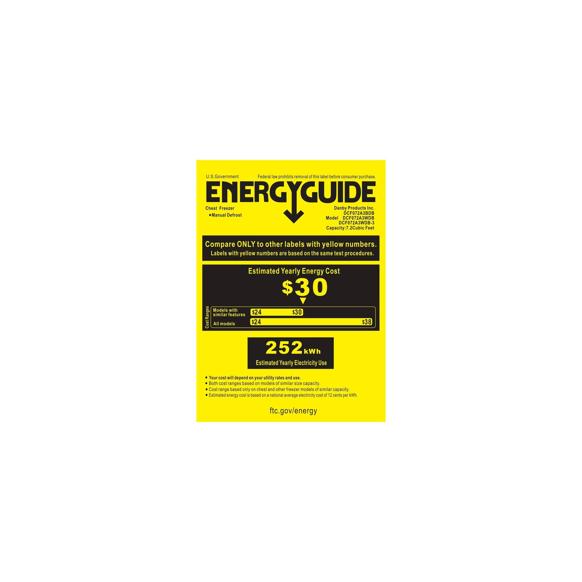 Danby - 7.2 Cu. Ft. Chest Freezer - White - Energy_Guide