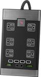 Rocketfish - Premium 6-Outlet/4-USB Surge Protector - Black