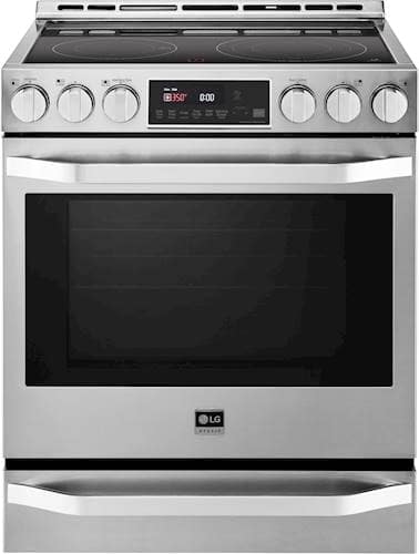 LG - 6.3 Cu. Ft. Self-Cleaning Slide-In Electric Convection Range - Stainless steel