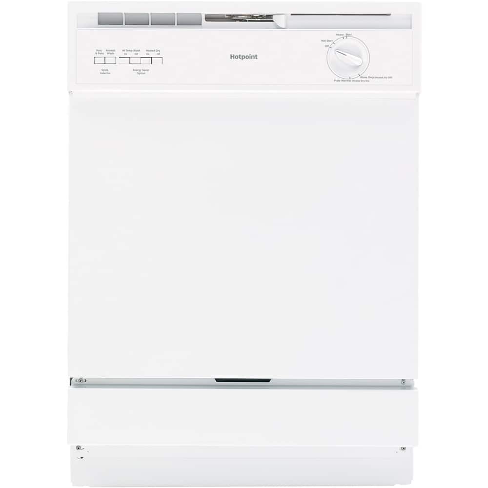 Hotpoint - 24" Front Control Built-In Dishwasher - White - Front_Zoom