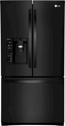 LG - 23.7 Cu. Ft. French Door Counter-Depth Refrigerator - Matte Black Stainless Steel - Front_Standard