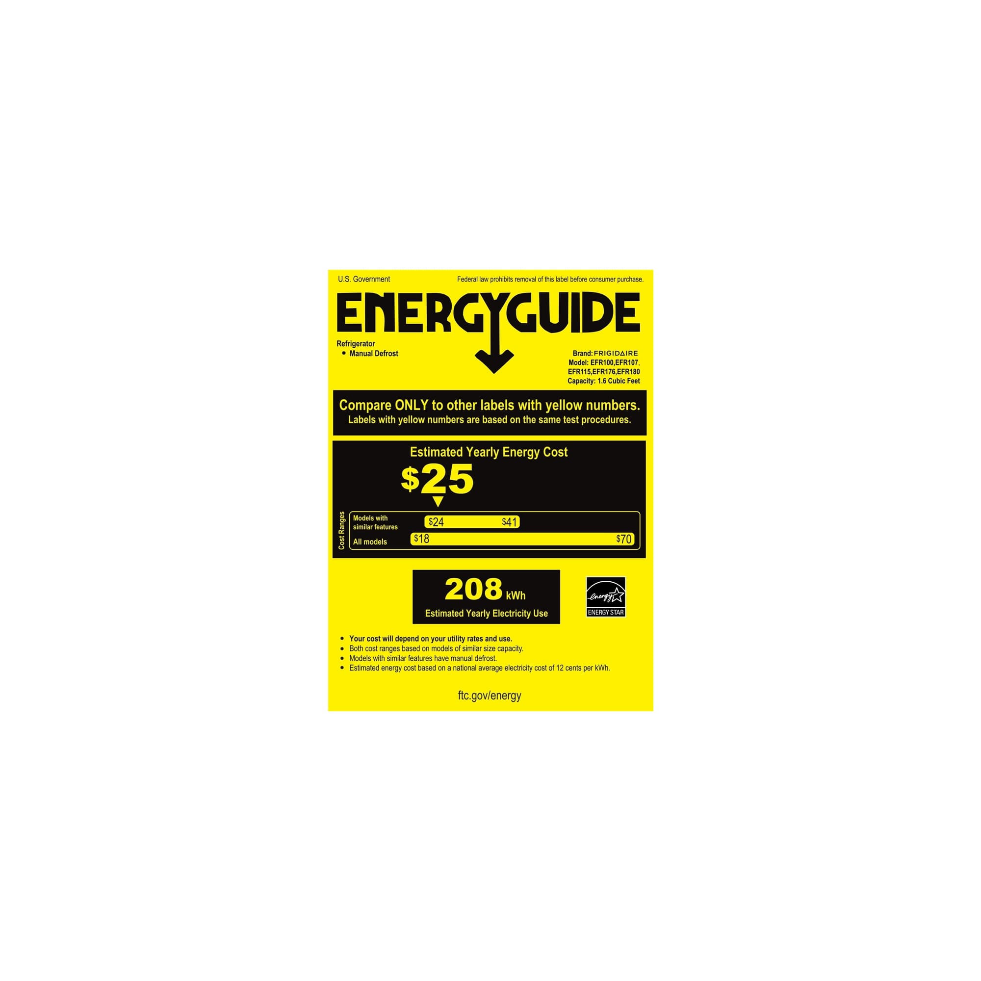 Frigidaire - Retro 1.6 Cu. Ft. Mini Fridge - Coral - Energy_Guide