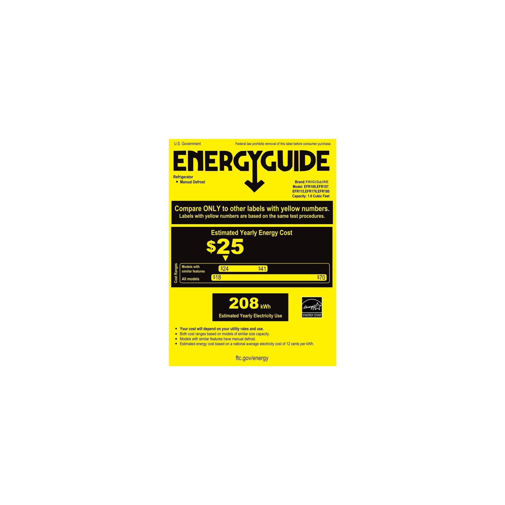 Frigidaire - Retro 1.6 Cu. Ft. Mini Fridge - Black - Energy_Guide
