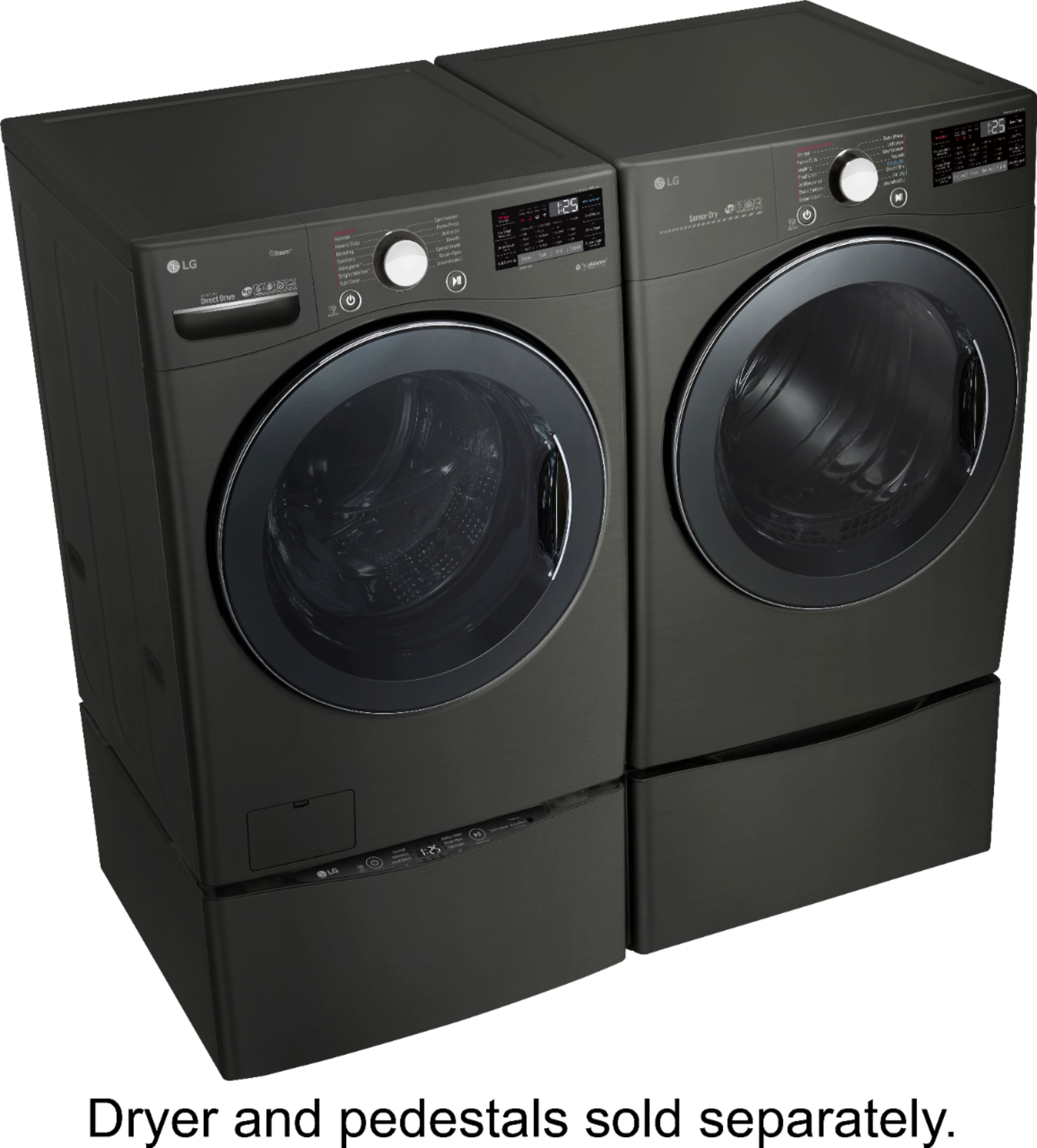 LG - 4.5 Cu. Ft. 14-Cycle Front-Loading Washer with Steam - Black Steel - Alt_View_Standard_12