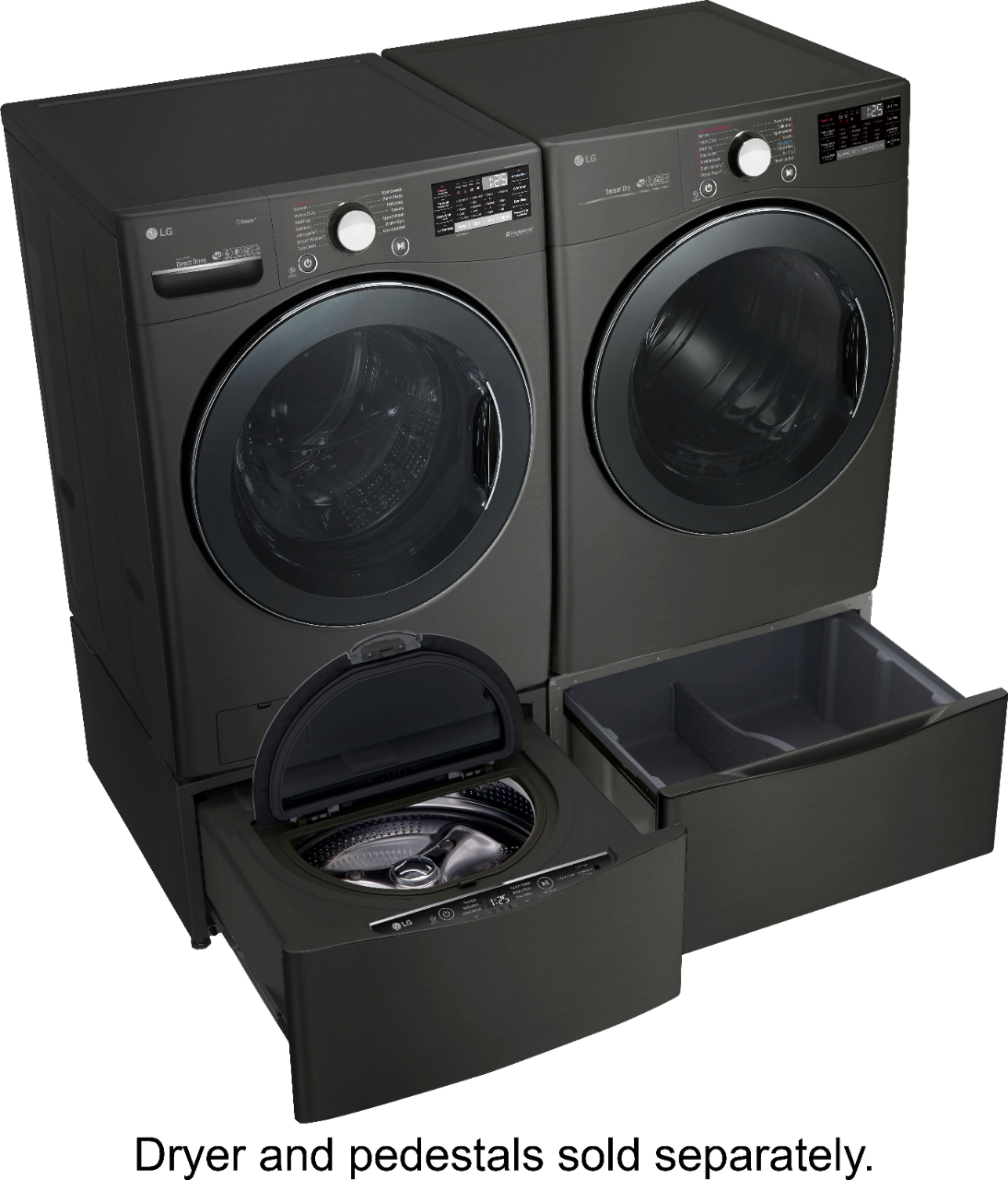 LG - 4.5 Cu. Ft. 14-Cycle Front-Loading Washer with Steam - Black Steel - Alt_View_Standard_14