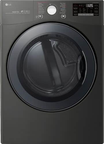 LG - 7.4 Cu. Ft. 14-Cycle Electric Dryer with Steam - Black Steel