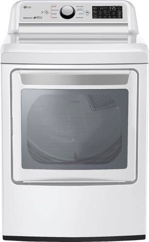 LG - 7.3 Cu. Ft. 9-Cycle Electric Dryer - White - Front_Standard
