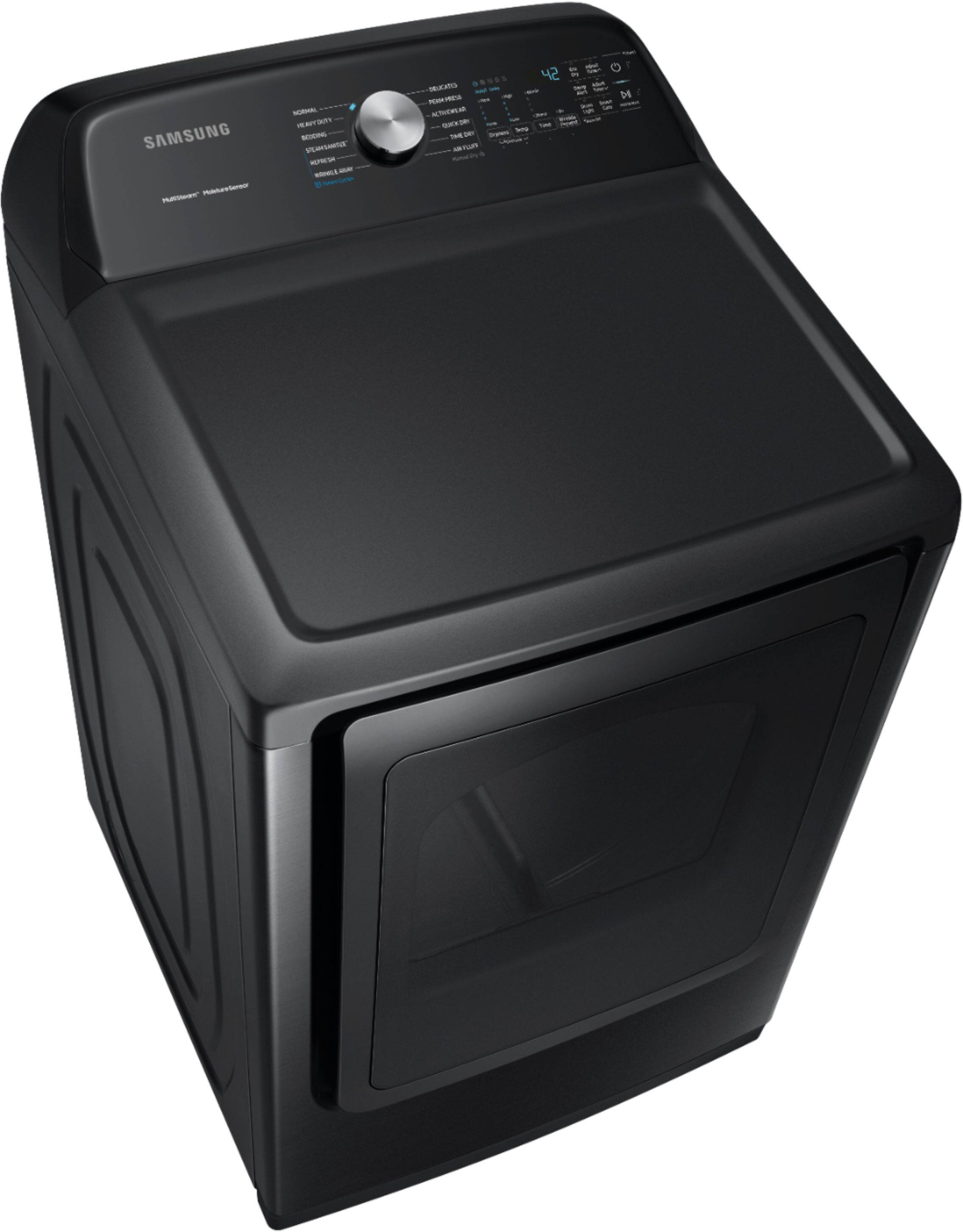 Samsung - 7.4 Cu. Ft. 12-Cycle Electric Dryer with Steam - Fingerprint Resistant Black Stainless Steel - Alt_View_Standard_6