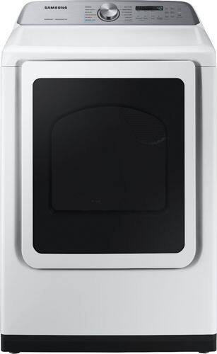 Samsung - 7.4 Cu. Ft. 12-Cycle Electric Dryer with Steam - White - Front_Standard