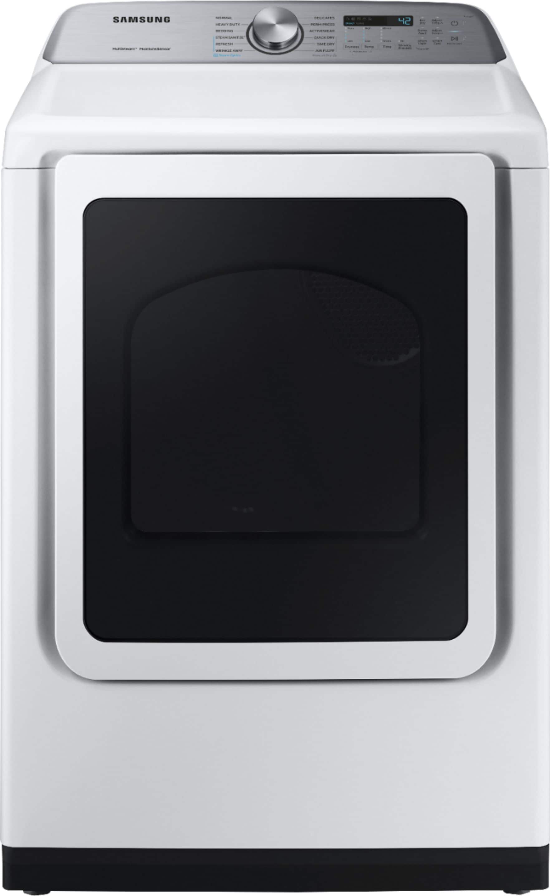 Samsung - 7.4 Cu. Ft. 12-Cycle Electric Dryer with Steam - White - Front_Zoom