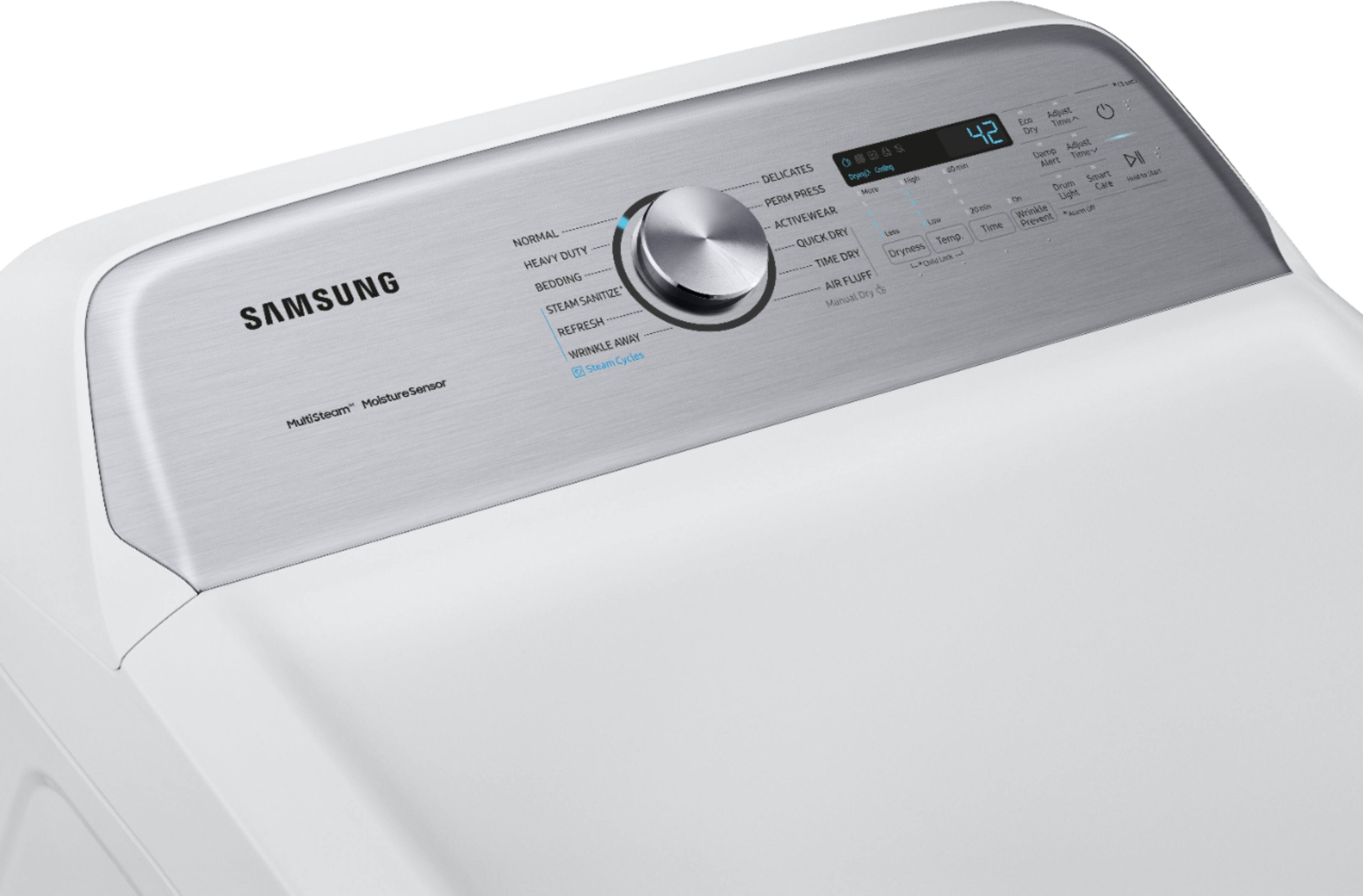 Samsung - 7.4 Cu. Ft. 12-Cycle Electric Dryer with Steam - White - Alt_View_Standard_1