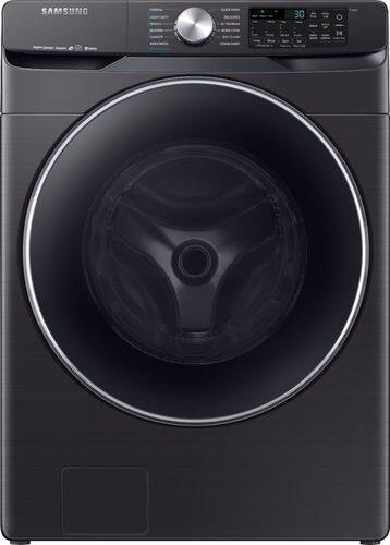 Samsung - 4.5 Cu. Ft. 12-Cycle High-Efficiency Front-Loading Washer with Steam - Black stainless steel - Front_Standard