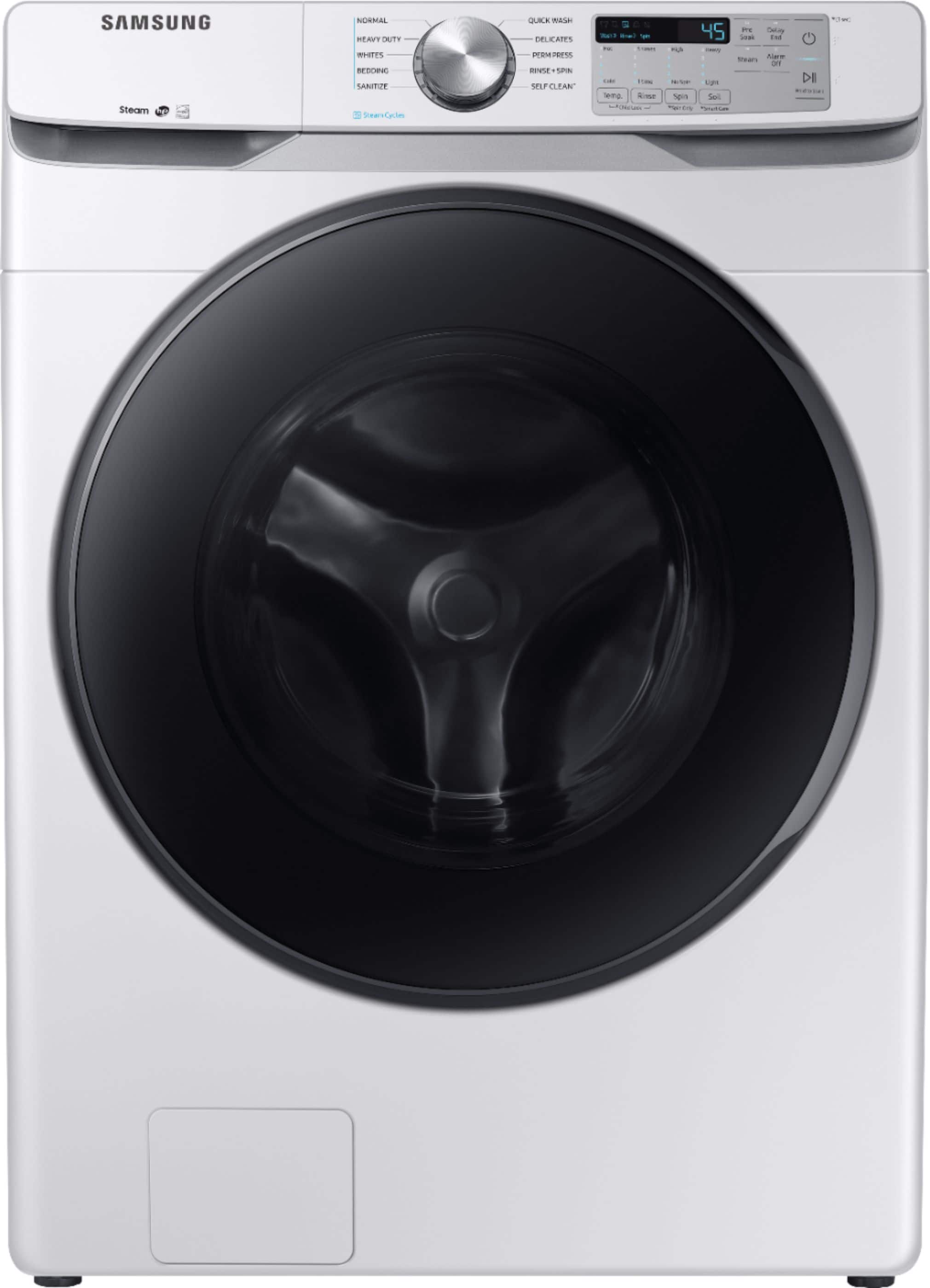 Samsung - 4.5 Cu. Ft. 10-Cycle High-Efficiency Front-Loading Washer with Steam - White - Front_Zoom