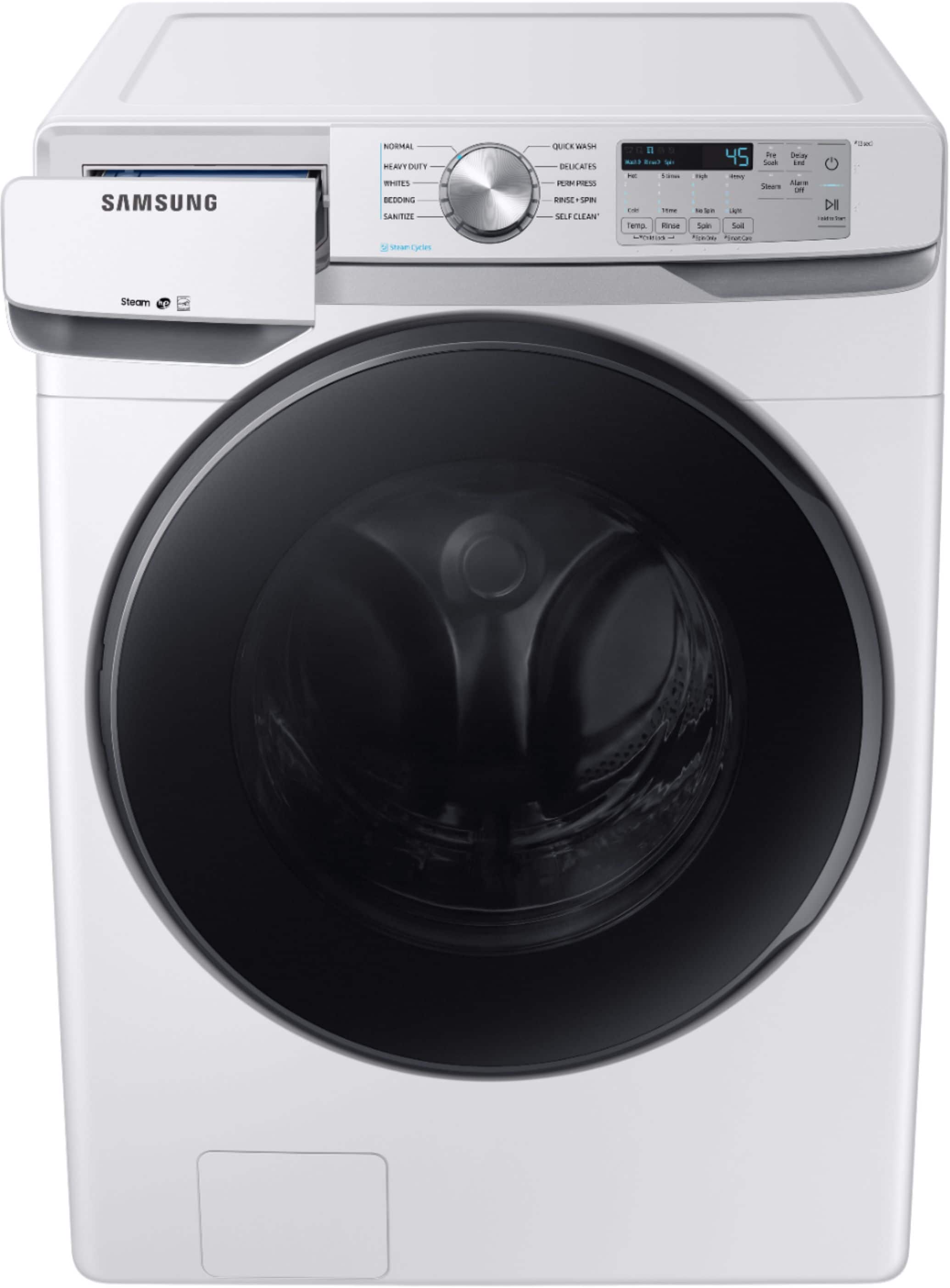 Samsung - 4.5 Cu. Ft. 10-Cycle High-Efficiency Front-Loading Washer with Steam - White - Alt_View_Standard_3