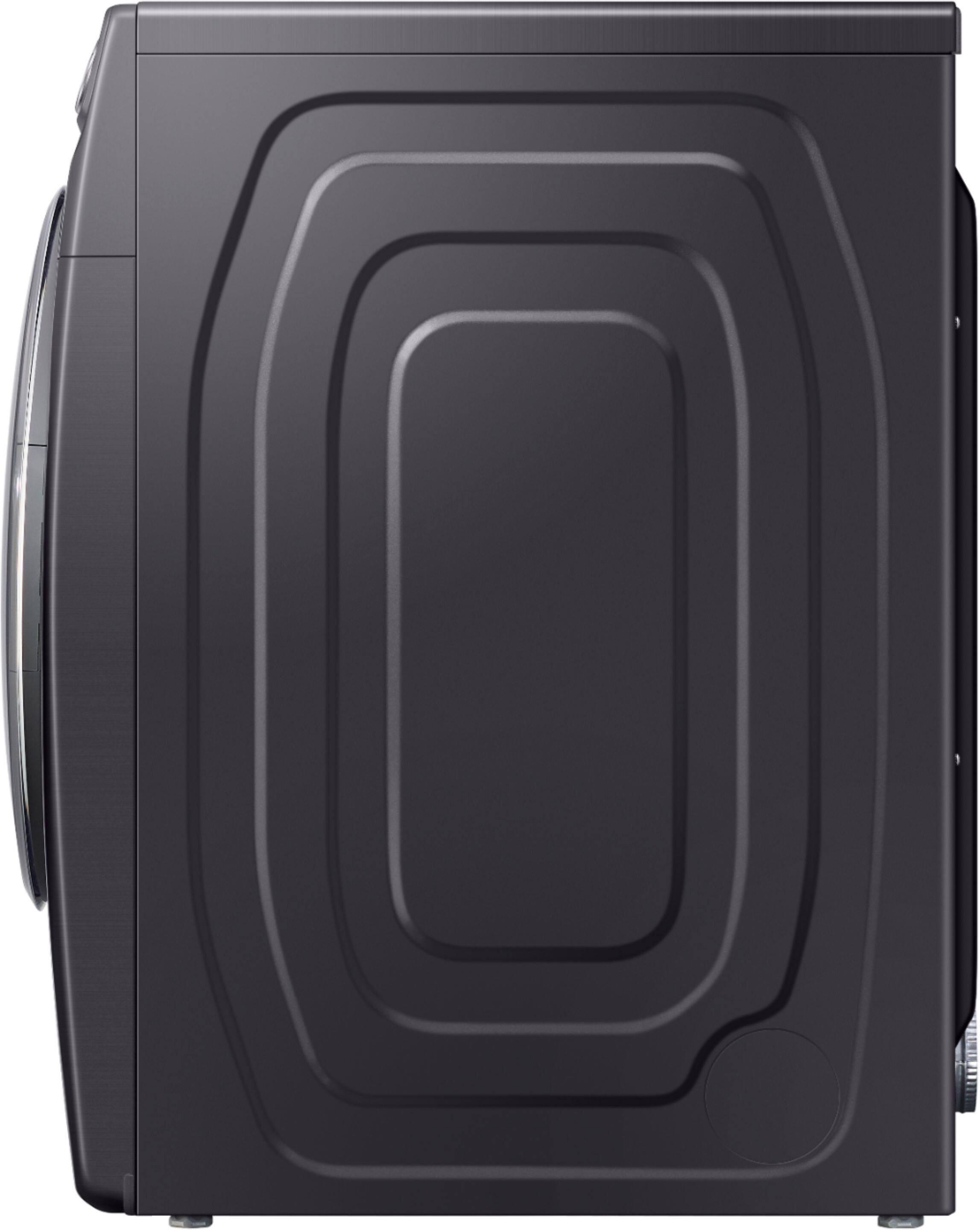 Samsung - 7.5 Cu. Ft. 12-Cycle Electric Dryer with Steam - Fingerprint Resistant Black Stainless Steel - Alt_View_Standard_12