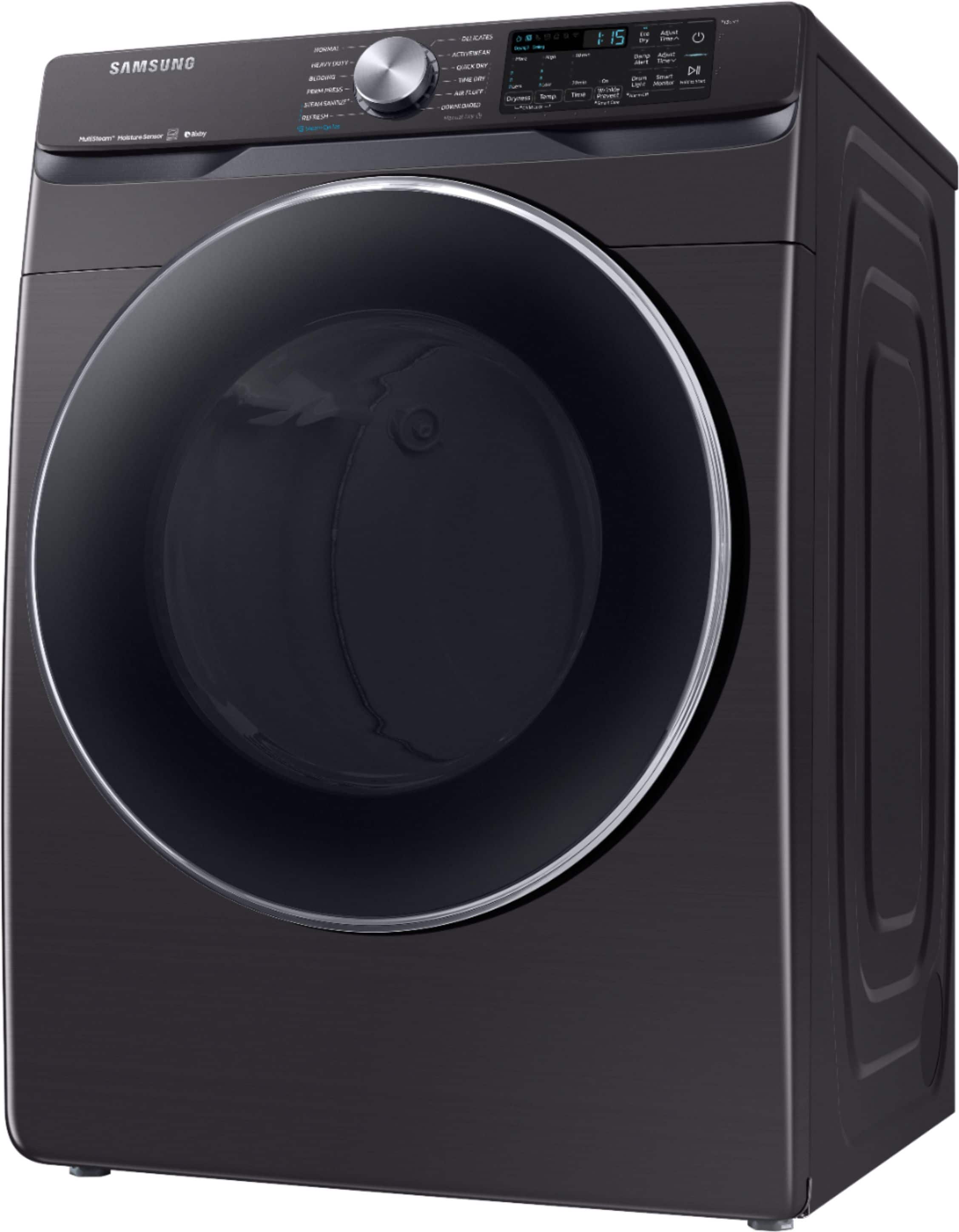 Samsung - 7.5 Cu. Ft. 12-Cycle Electric Dryer with Steam - Fingerprint Resistant Black Stainless Steel - Alt_View_Standard_14