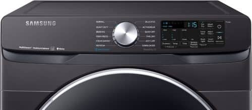 Samsung - 7.5 Cu. Ft. 12-Cycle Electric Dryer with Steam - Fingerprint Resistant Black Stainless Steel - Alt_View_Standard_1