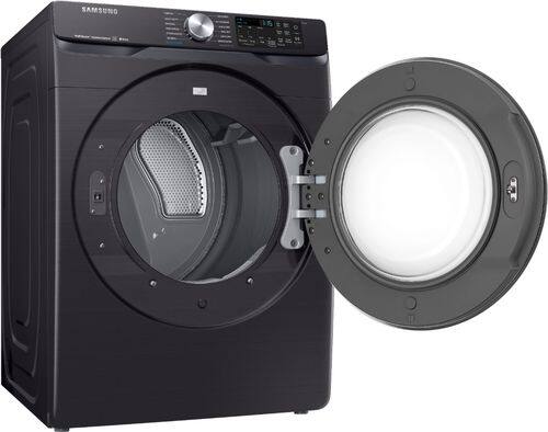 Samsung - 7.5 Cu. Ft. 12-Cycle Electric Dryer with Steam - Fingerprint Resistant Black Stainless Steel - Alt_View_Standard_2