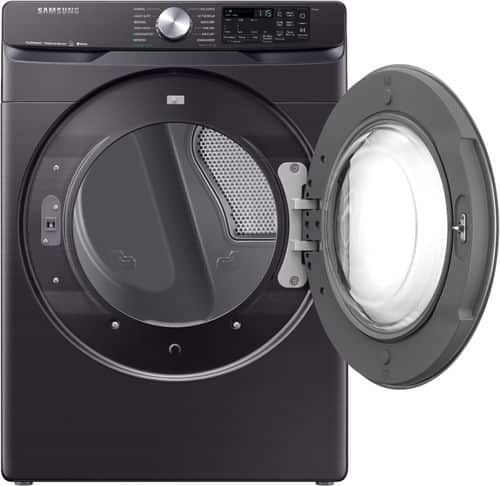 Samsung - 7.5 Cu. Ft. 12-Cycle Electric Dryer with Steam - Fingerprint Resistant Black Stainless Steel - Alt_View_Standard_3
