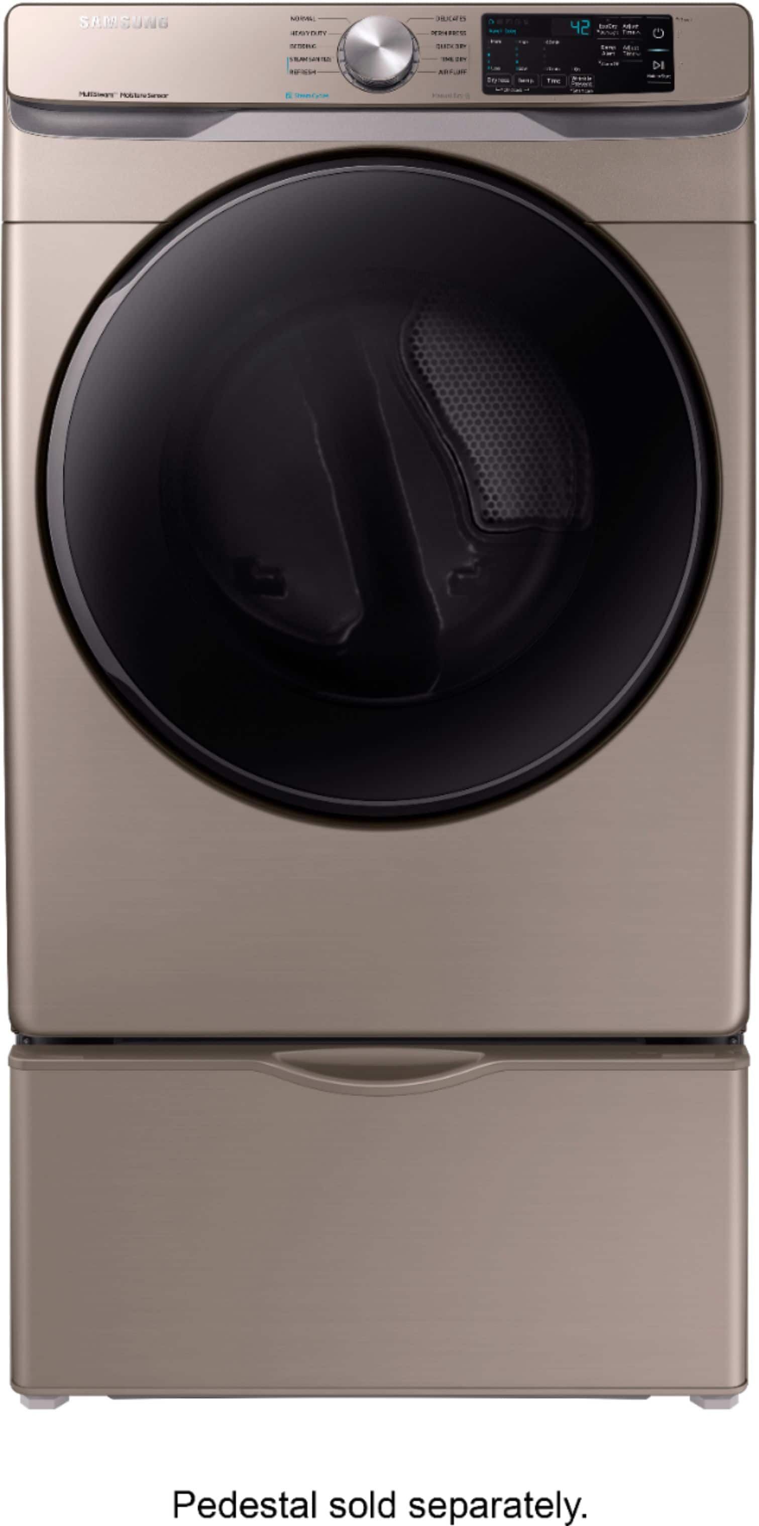 Samsung - 7.5 Cu. Ft. 10-Cycle Electric Dryer with Steam - Champagne - Alt_View_Standard_1